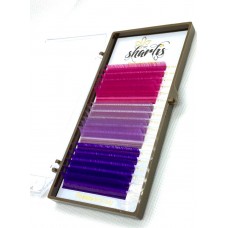 Вії для нарощування Sharlis (Silver line) mix violet 3 кольори
